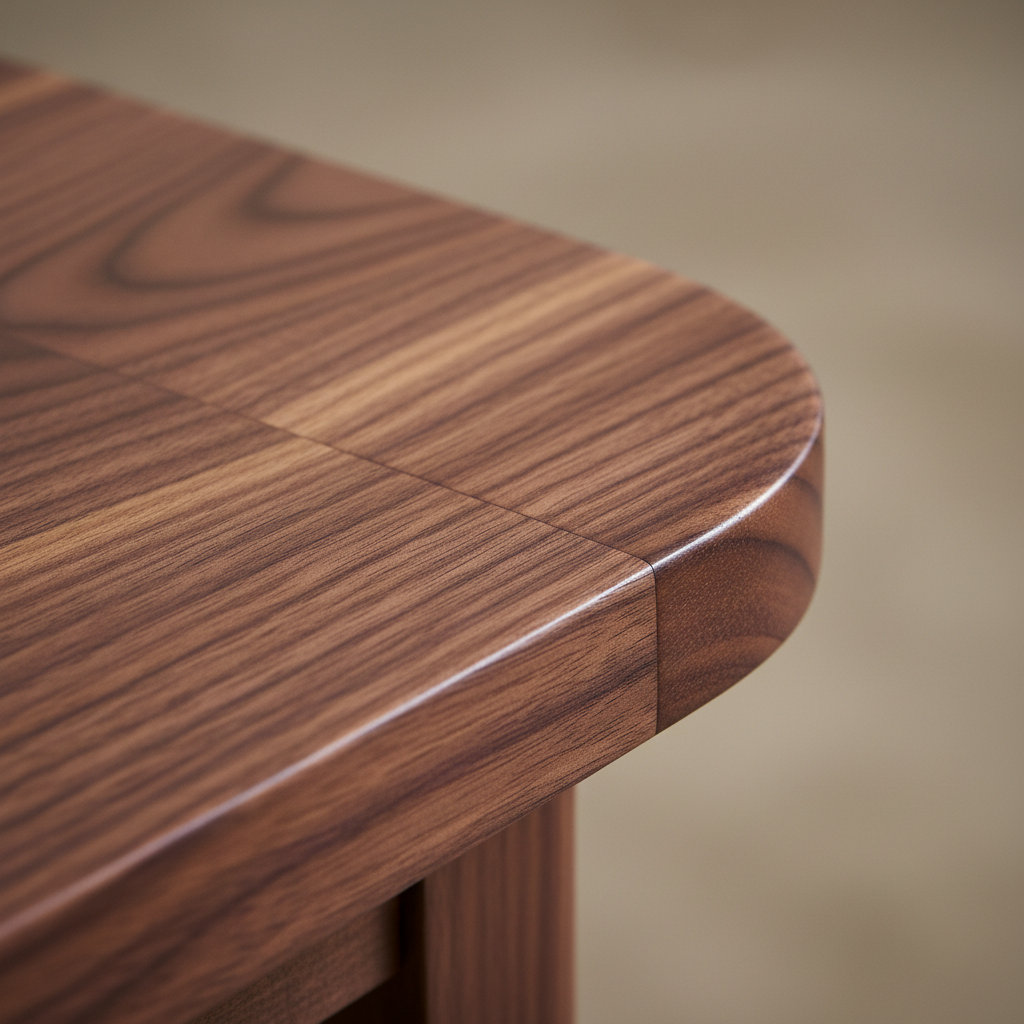 Handcrafted Solid Walnut Accent Table wood grain and joinery macro detail shot