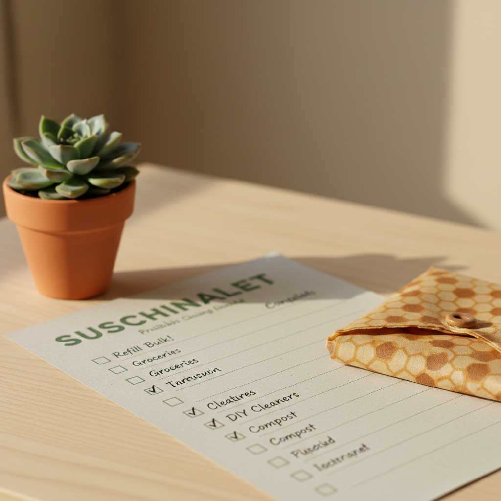 Sustainable Living Masterclass checklist printable macro detail shot