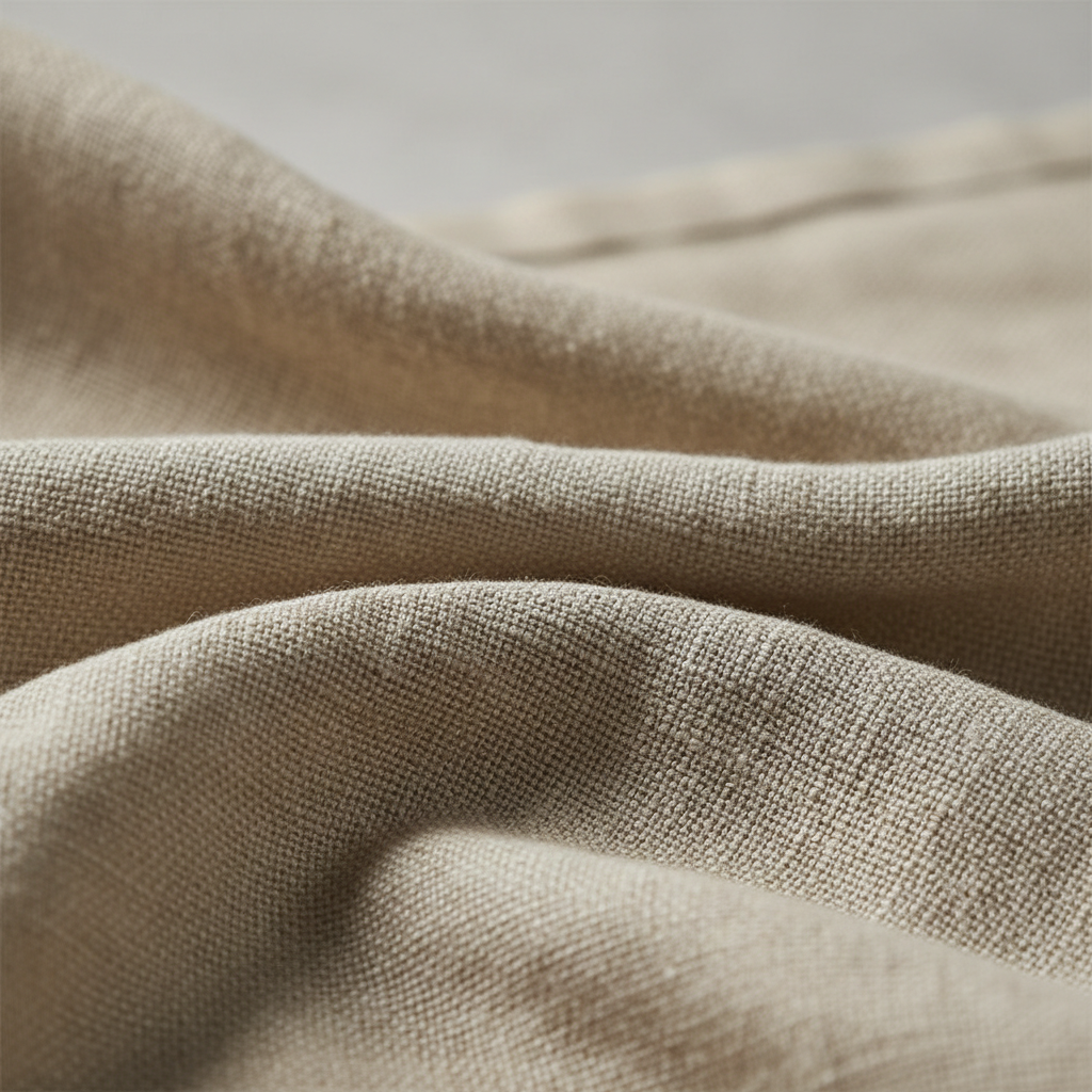 Heritage Organic Linen Bedding Set European flax fabric texture macro detail shot