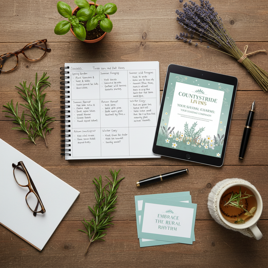 Countryside Living Digital Guide and Printable Planner studio shot