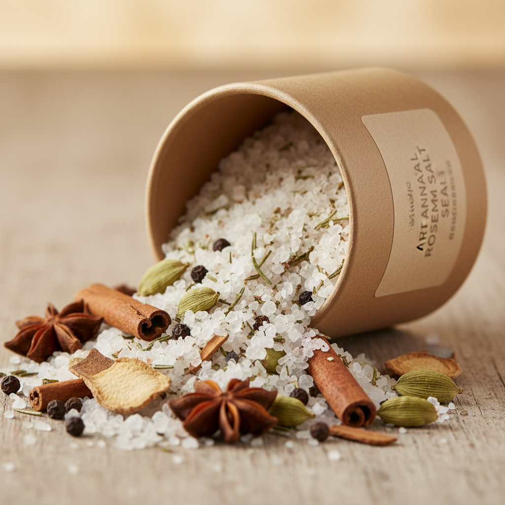 Coastal Harvest artisan spice and sea salt macro detail shot