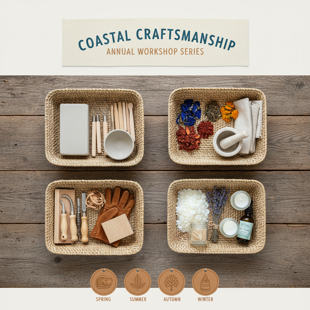 Coastal Craftsmanship Series annual workshop pass and kit studio shot